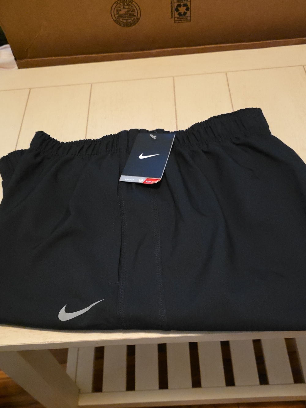 Nike Men's Black Athletic Training Shorts with Reflective Swoosh